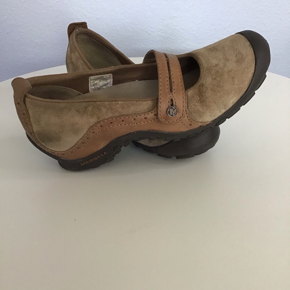 Merrell Mary Jane walking shoe brown leather. Orthotic. Women's size 6.5 Preppy